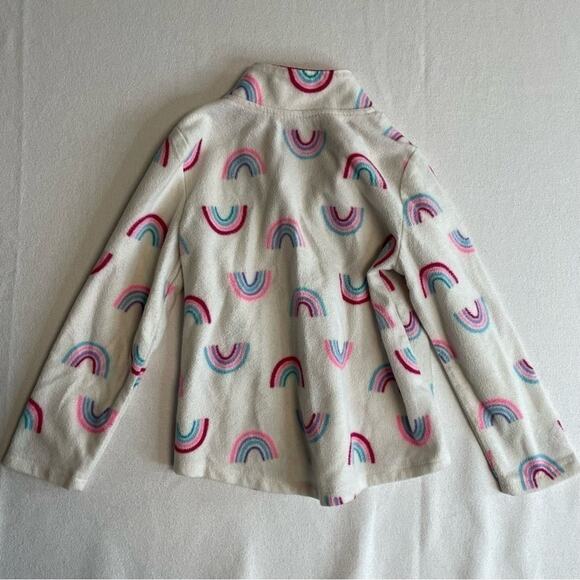 Jumping Beans Rainbow Fleece Pullover white half zip sweatshirt Girls Size 3T - Picture 3 of 7